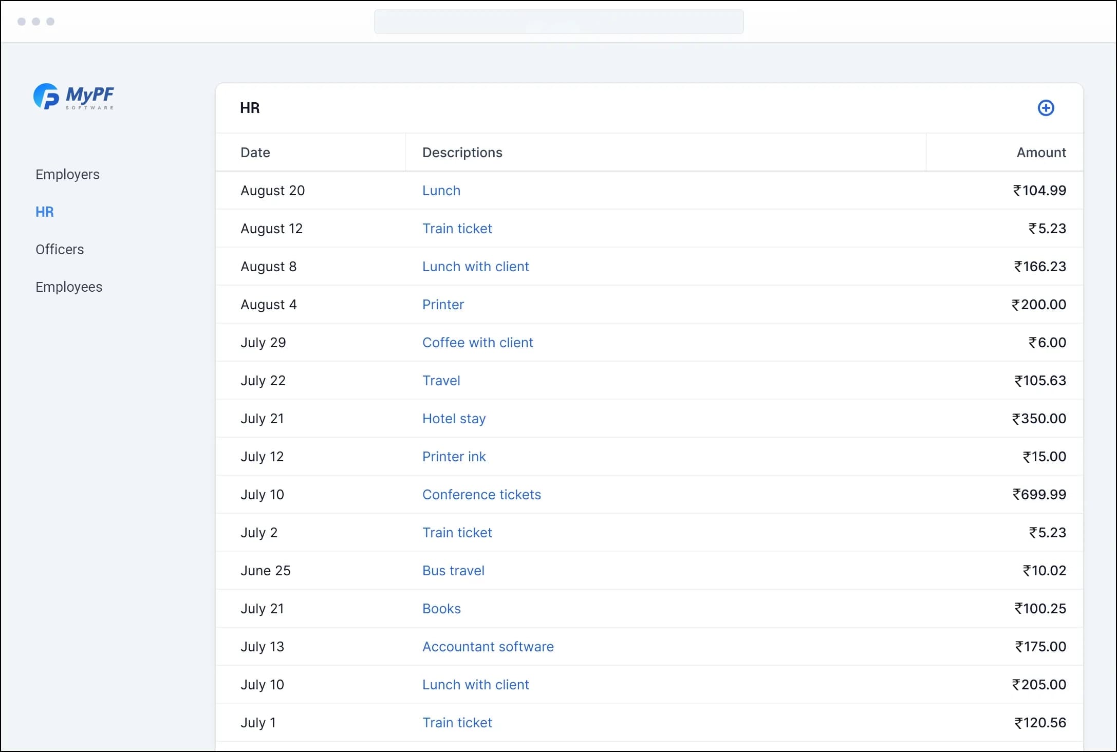 HR module showing member management workflows